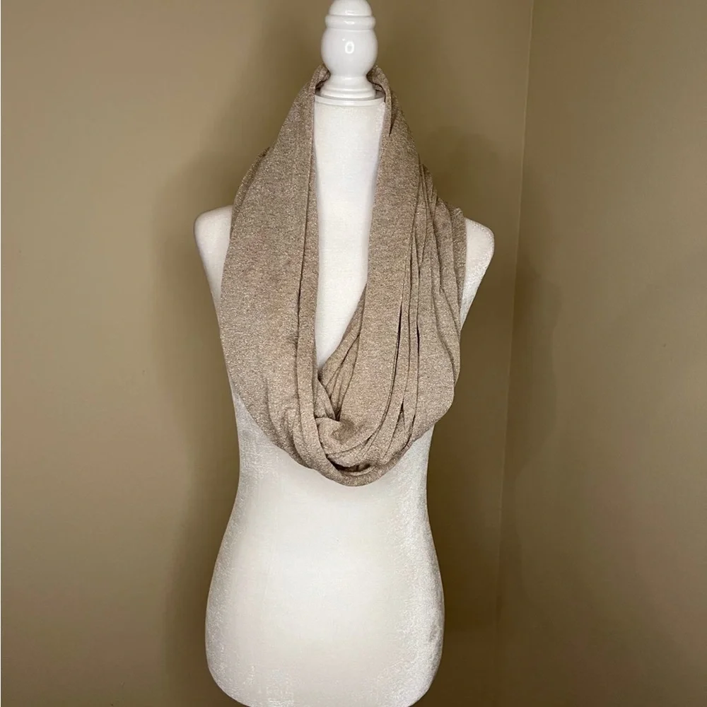 Club Monaco metallic gold colored oversized infinity scarf snood